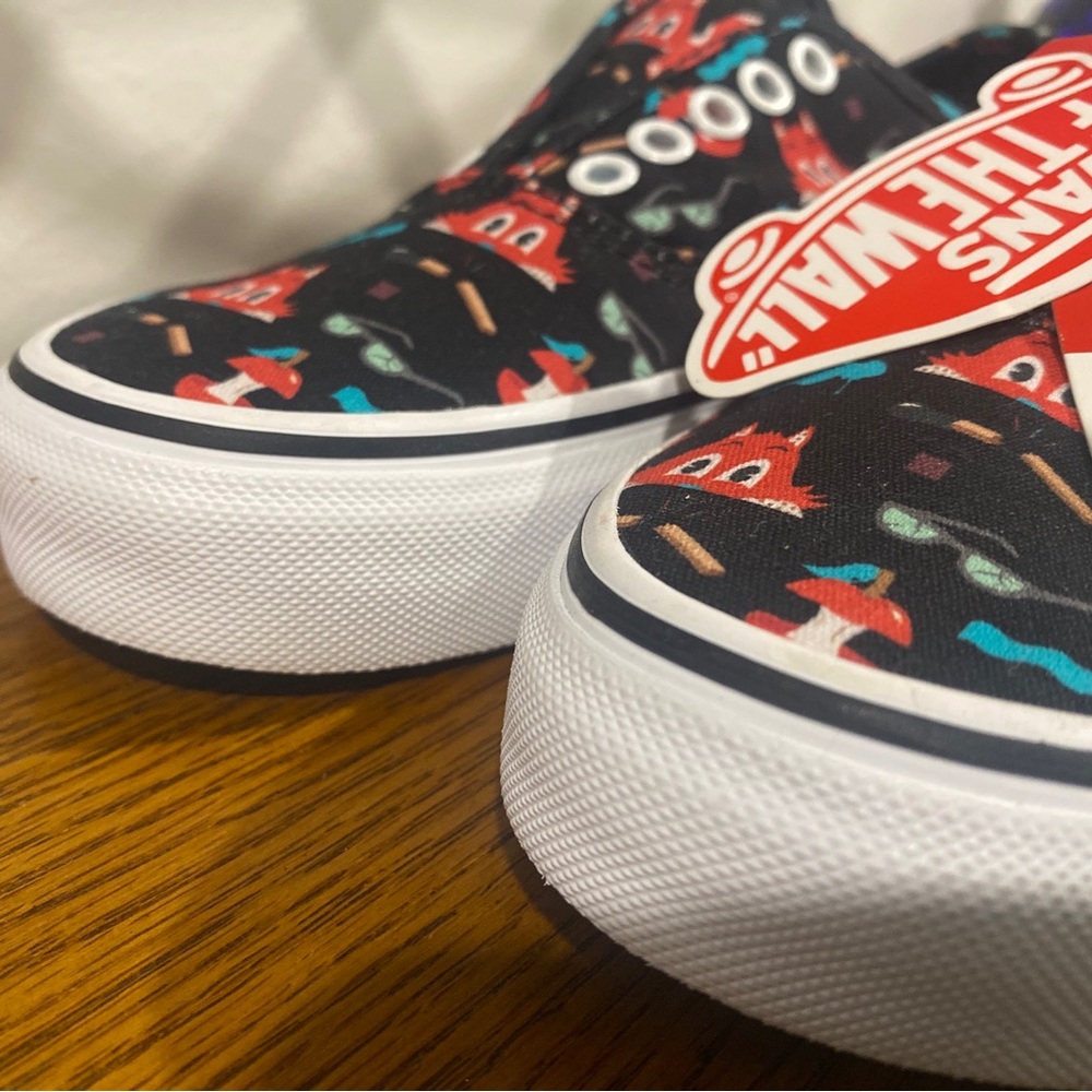 Vans Dabs Myla Black and Red fox Patterned Sneakers M7 W8.5 NWT - Picture 6 of 9